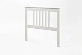 Dogar Cabecero Tabac Pino Macizo, para Cama somier de 90, Color Blanco Translucido 100x102x2...