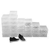 Homgrace 10 Cajas/12 Cajas/24 Cajas para Zapatos Transparente Plástico, Caja Guardar Zapatos,...