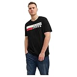 JACK & JONES Jjecorp Logo tee SS O-Neck Noos Pls Camiseta, Negro-2, 4XL Grande para Hombre