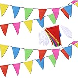40 metros 80 Banderines Triangulares Bunting Banner Banners Multicolores para bodas Fiestas de...