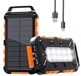 Cargador Solar 26800mAh, 15W USB C Power Bank Solar con 3 Salidas 2 Entrada, Bateria Solar...