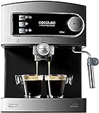 Cecotec Cafetera Express Manual Power Espresso 20. 850 W, Presión 20 Bares, Depósito de 1,6L,...