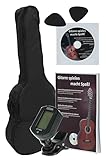 Juan Miguel Navarrez NV12PK Starter Set guitarra clásica negro 4/4, bolsa/Gig Bag, libro con...