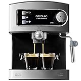 Cecotec Cafetera Express Manual Power Espresso 20. 850 W, Presión 20 Bares, Depósito de 1,6L,...