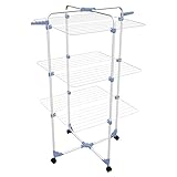 Gimi Modular 3 Tendedero de pie de torre, de acero, 30 m de longitud de tendido, Color Blanco,...