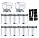 Aoligei 9 Pack 250ml Tarro Plastico con Tapa de Metal Atornillable Transparente Botes Cocina...