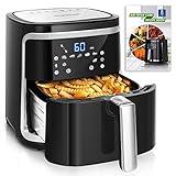 Aigostar Cube - Freidora de aire XXL, 1900W, 7L Air fryer. Libro de recetas incluido, panel LED...