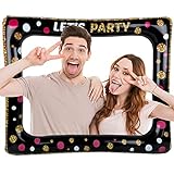 FLOFIA Marco Inflable Photocall Marco Selfie Photo Booth Frame Let’S Party para Fiesta...