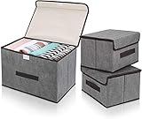 DIMJ Cajas de almacenaje Plegable, Conjunto de 3 Cajas Organizadoras Tela, Cubos de...