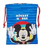Safta Saquito Merienda Lunch Bag de Mickey Mouse Me Time, 200x250mm, azul/rojo, m
