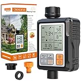 CROSOFMI Programador Riego Jardin Temporizador de Riego Automatico Control Pantalla Grande de 3...