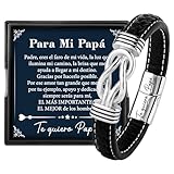 Rebundex Regalos para Padres Regalo Dia del Padre Original Papa Pulsera Cuero, Regalos Día del...