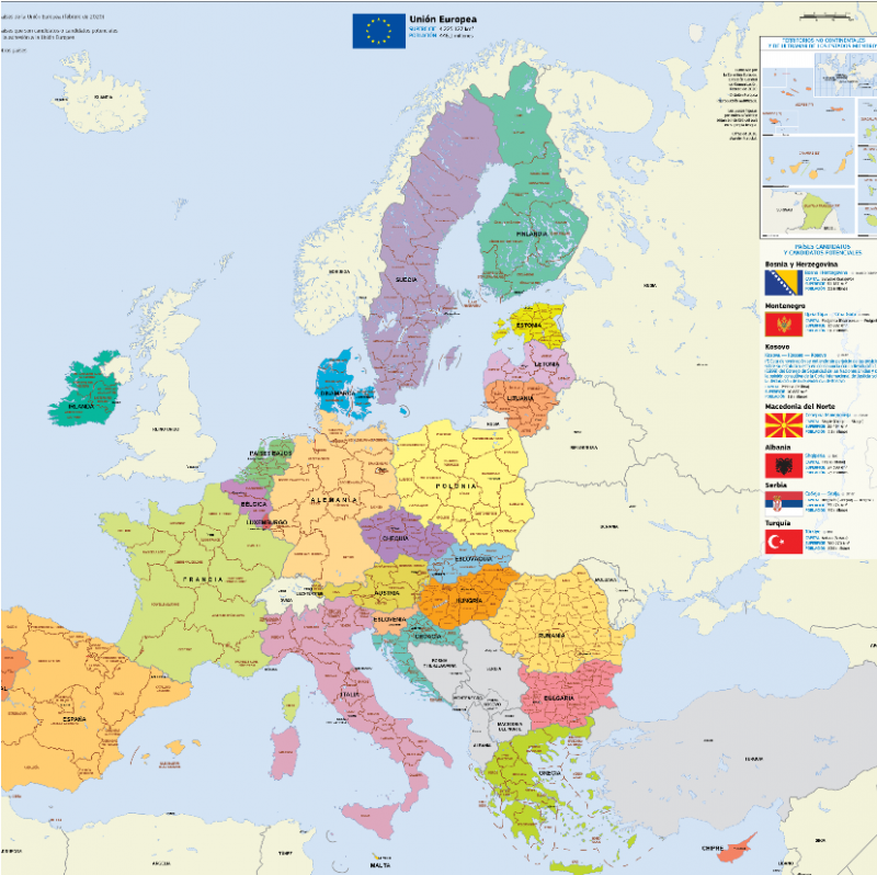 Mapa de Europa actualizado gratis ¡te lo envían a casa!