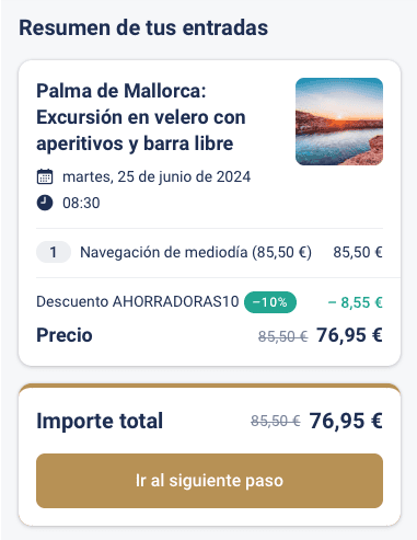 20% Descuento excursión en velero en Palma de Mallorca