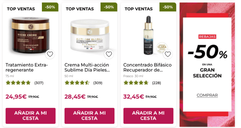 50% Descuento en Yves Rocher