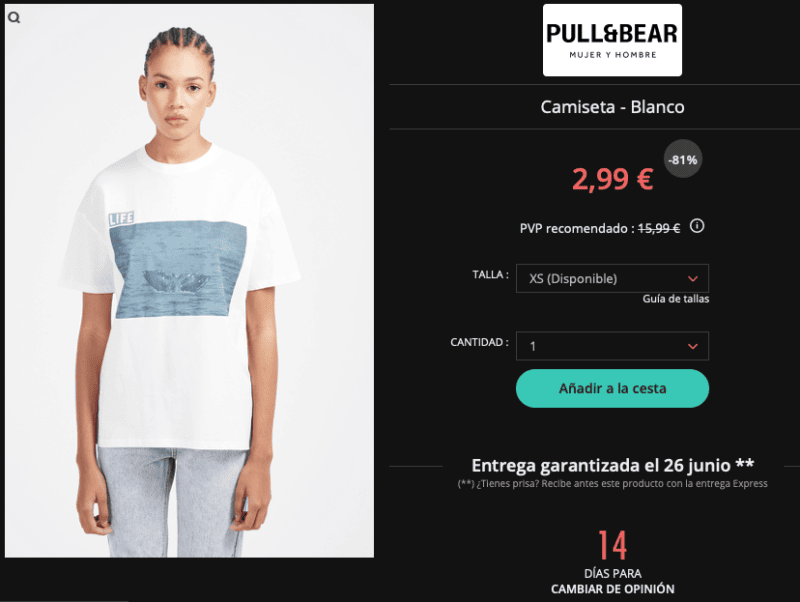 Descuentos del 80% en Pull & Bear